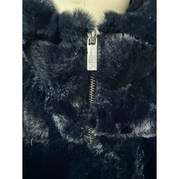 NWT Calvin Klein Womens Mixed Media Faux Fur Puffer Vest L - Picture 4 of 9